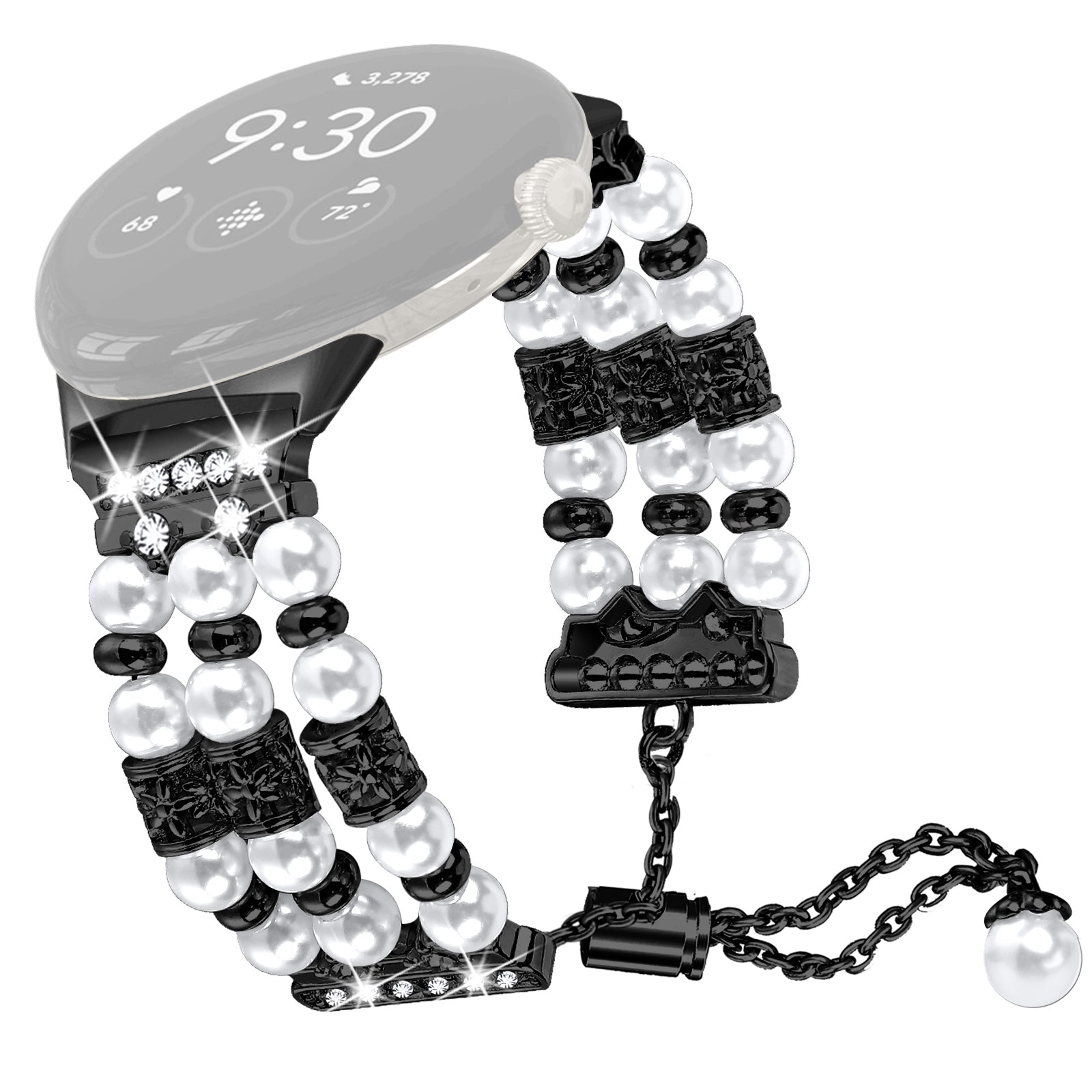 For Google Pixel Watch 2 Pixel Watch Three Rows Faux Pearls Beads Watch Band Replacement Wrist Strap Bracelet For Google Pixel Watch 2 Pixel Watch Three Rows Faux Pearls Beads Watch Band Replacement Wrist Strap Bracelet